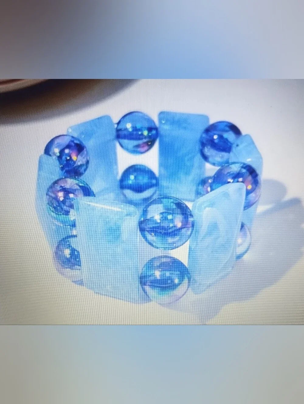 Blue Beaded Stretch Bracelet